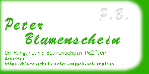 peter blumenschein business card